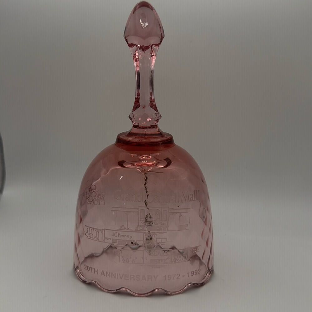 Fenton Glass bell commemorating the 20th Anniversary of the Grand Central Mall